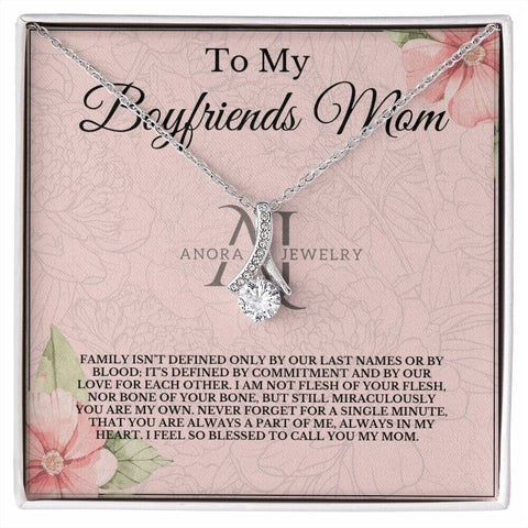 To My Boyfriends Mom - Petite Ribbon Necklace