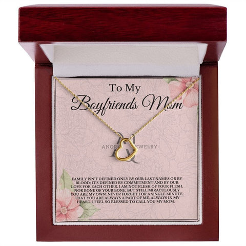 To My Boyfriend's Mom - Gold Heart Pendant Necklace