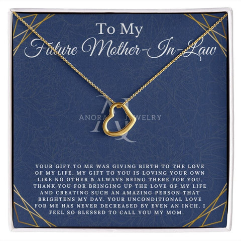 To My Future Mother In Law - Gold Heart Pendant Necklace