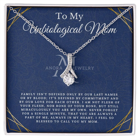 To My Unbiological Mom - Petite Ribbon Necklace