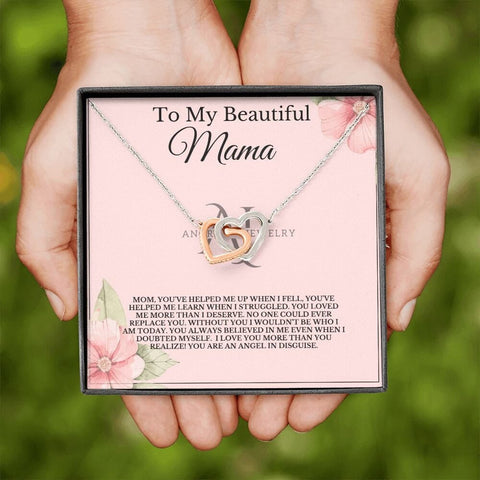 To My Beautiful Mama - Interlocking Heart Necklace Necklace
