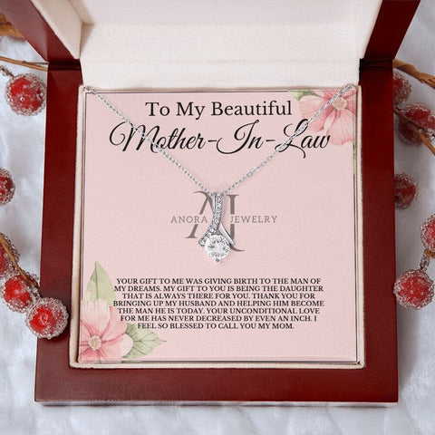 To My Beautiful Mother-In-Law - Petite Ribbon Necklace