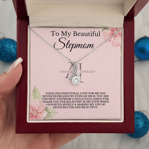 To My Beautiful Stepmom - Petite Ribbon Necklace