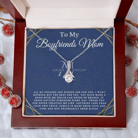 To My Boyfriends Mom - Petite Ribbon Necklace