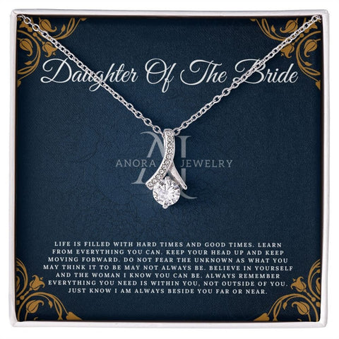 Daughter Of The Bride - 14K Gold Petite Ribbon Necklace