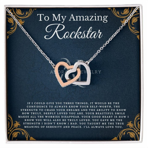 To My Amazing Rockstar - Interlocking Heart Necklace