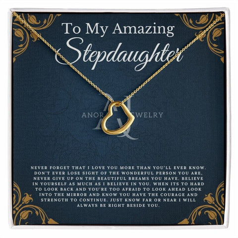 To My Amazing Stepdaughter - Gold Heart Pendant Necklace