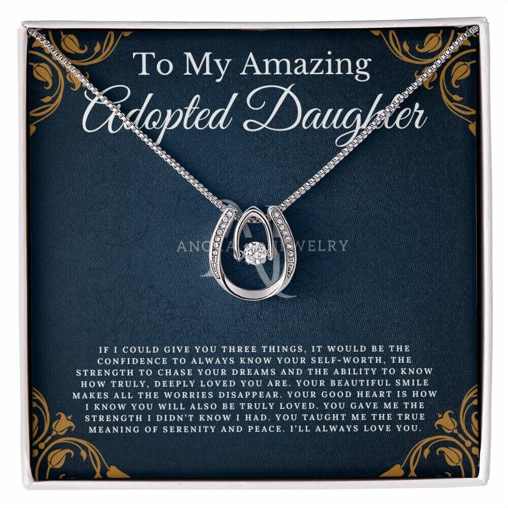 To My Amazing Adopted Daughter - Lucky Horseshoe Necklace