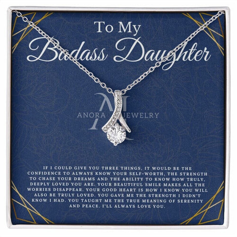 To My Badass Daughter - Petite Ribbon Necklace