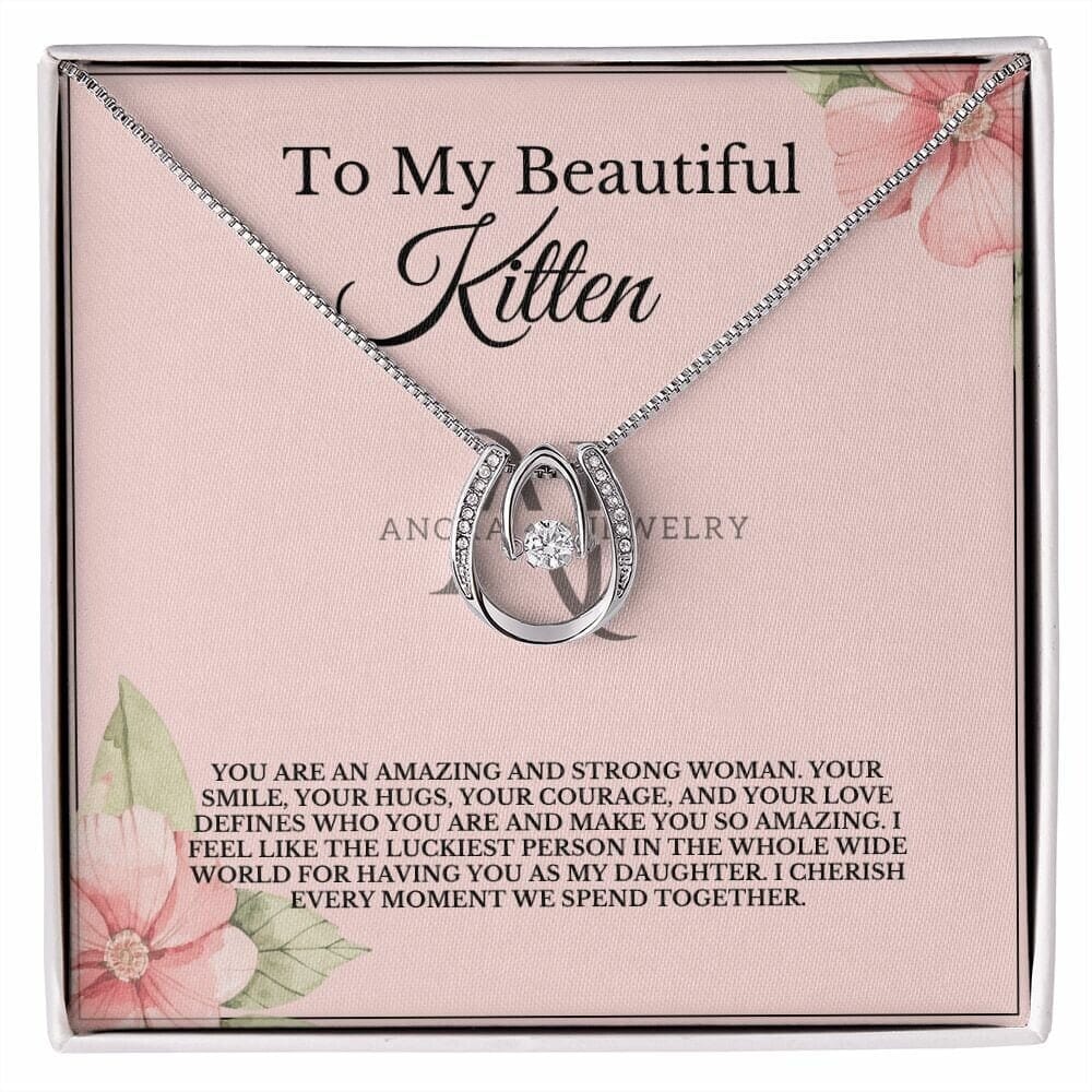 To My Beautiful Kitten - Lucky Horseshoe Necklace