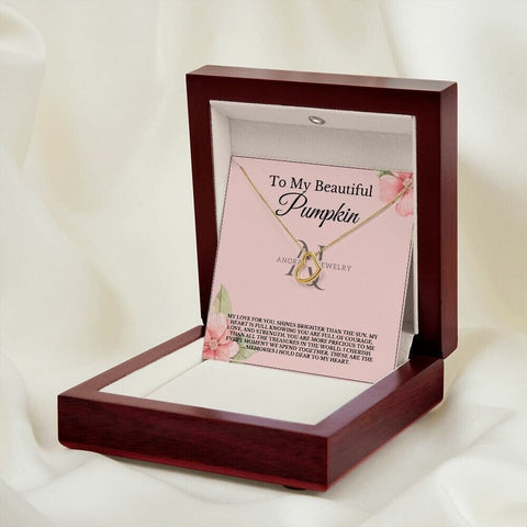 To My Beautiful Pumpkin - Gold Heart Pendant Necklace