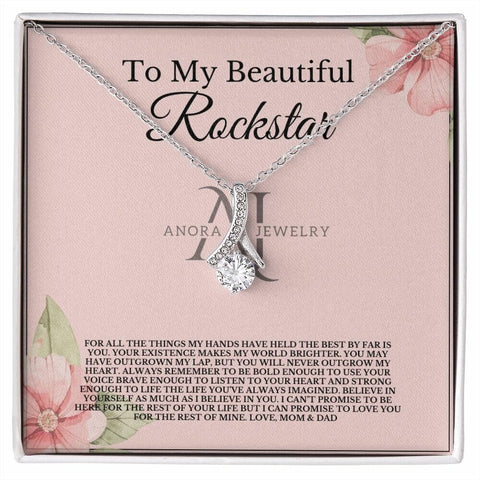 To My Beautiful Rockstar - Petite Ribbon Necklace