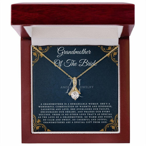 Grandmother Of The Bride - Eternal Elegance Ribbon Pendant Necklace