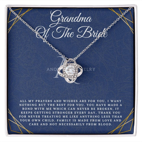 Grandmother Of The Bride - 14K Gold Love Knot Necklace