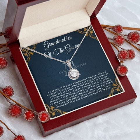 Grandmother Of The Groom - Eternal Hope Halo Pendant Necklace