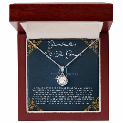 Grandmother Of The Groom - Eternal Hope Halo Pendant Necklace