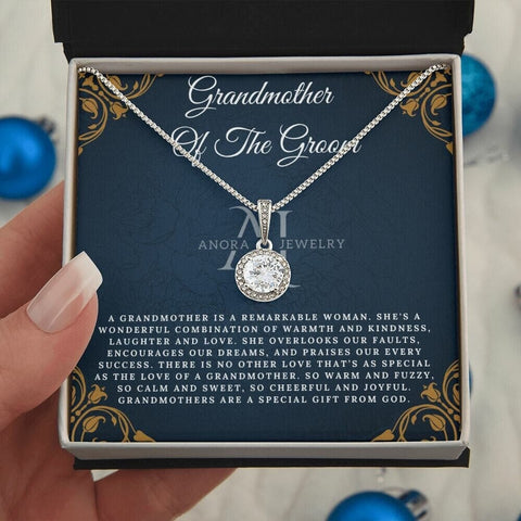 Grandmother Of The Groom - Eternal Hope Halo Pendant Necklace