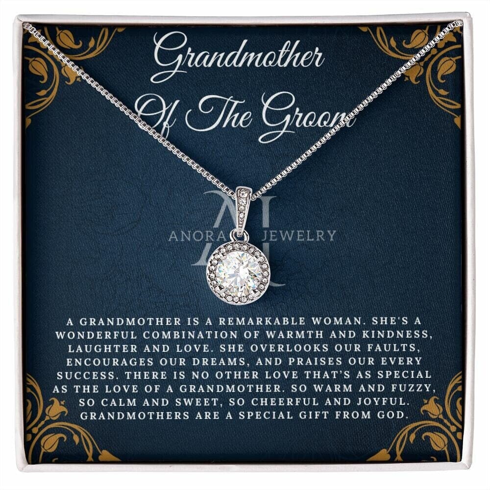 Grandmother Of The Groom - Eternal Hope Halo Pendant Necklace