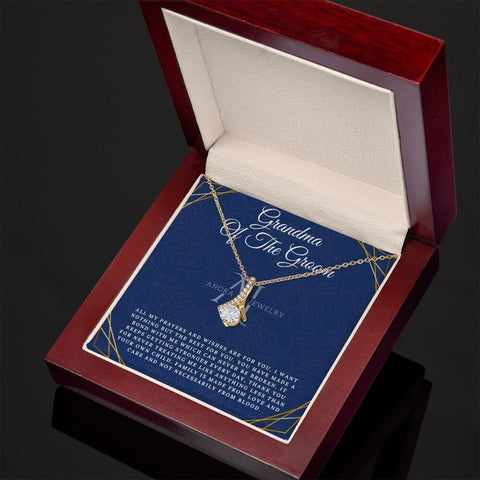 Grandmother Of The Groom - Eternal Elegance Ribbon Pendant Necklace