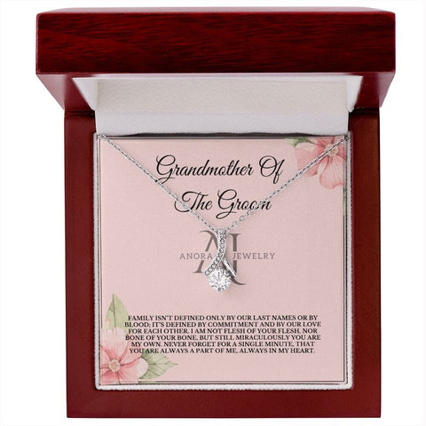 Grandmother Of The Groom - Eternal Elegance Ribbon Pendant Necklace