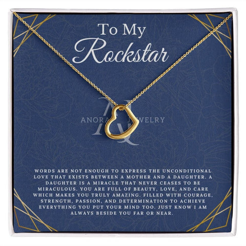 To My Rockstar - Gold Heart Pendant Necklace