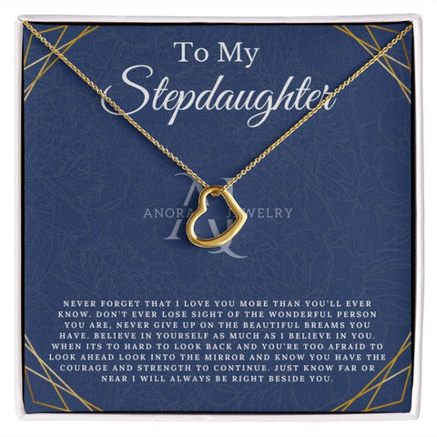 To My Stepdaughter - Gold Heart Pendant Necklace