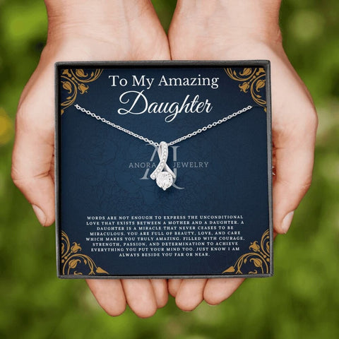 To My Amazing Daughter - Petite Ribbon Necklace