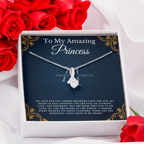 To My Amazing Princess - Petite Ribbon Necklace