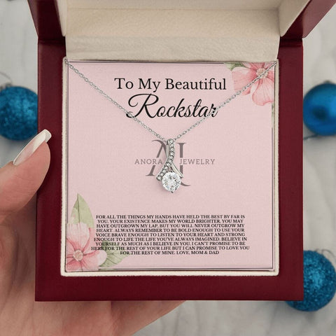 To My Beautiful Rockstar - Petite Ribbon Necklace