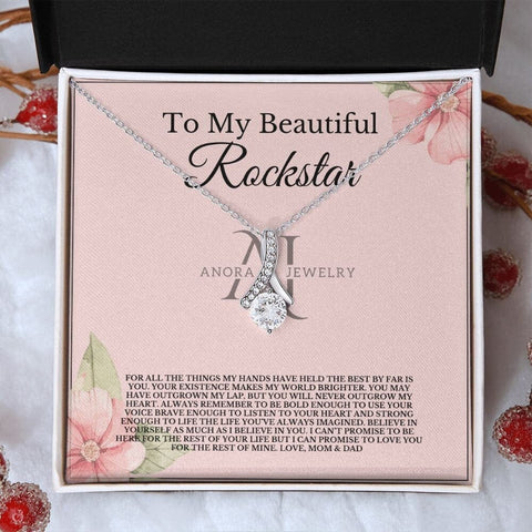 To My Beautiful Rockstar - Petite Ribbon Necklace