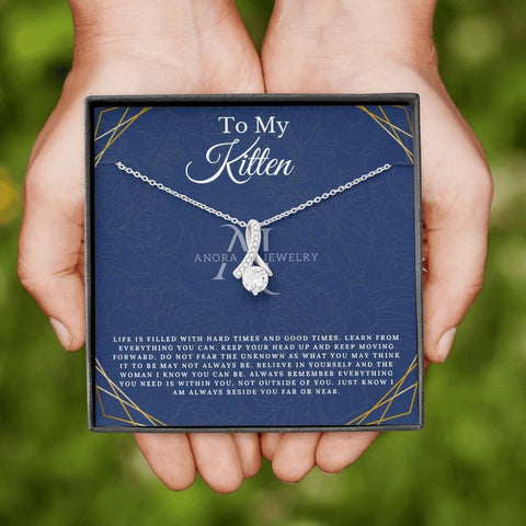 To My Kitten - Petite Ribbon Necklace