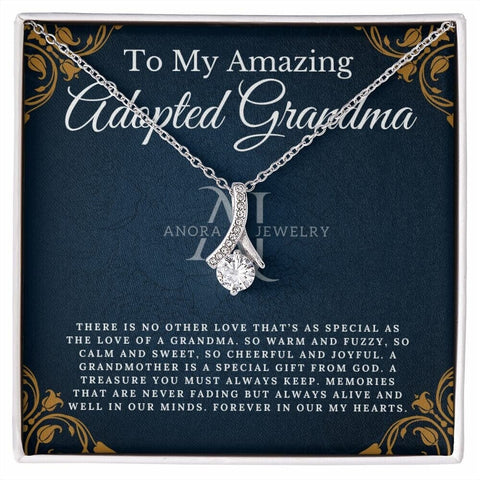 To My Amazing Adopted Grandma - Petite Ribbon Necklace