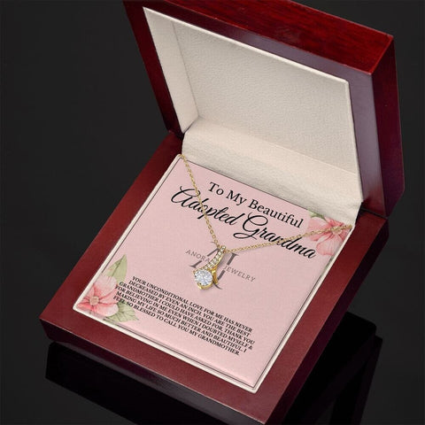 To My Beautiful Adopted Grandmother - Petite Ribbon Necklace