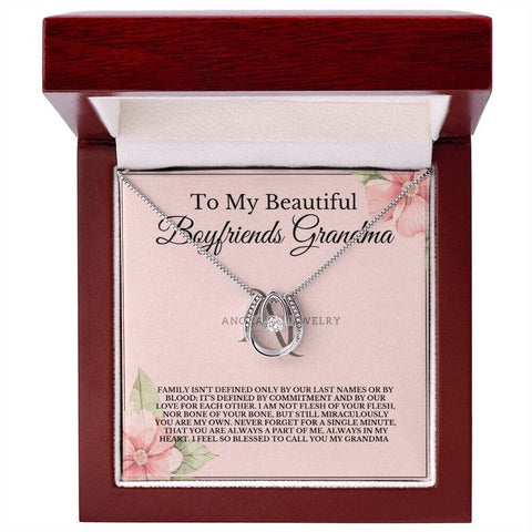 To My Beautiful Boyfriend's Grandma - Lucky Horseshoe Necklace