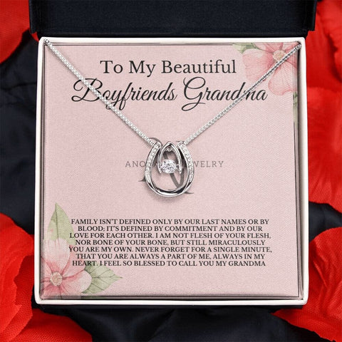 To My Beautiful Boyfriend's Grandma - Lucky Horseshoe Necklace