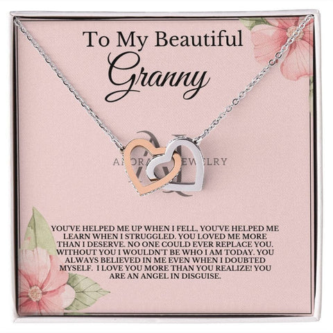 To My Beautiful Granny - Interlocking Heart Necklace