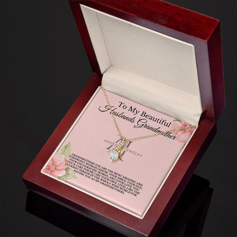 To My Beautiful Husband's Grandma - Petite Ribbon Necklace