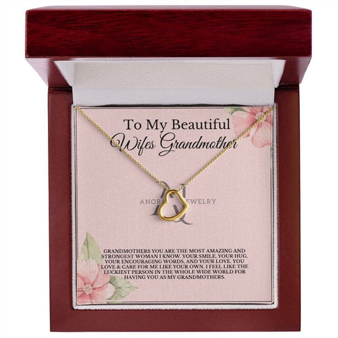 To My Beautiful Wife's Grandma - Gold Heart Pendant Necklace