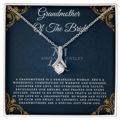 Grandmother Of The Bride - Eternal Elegance Ribbon Pendant Necklace