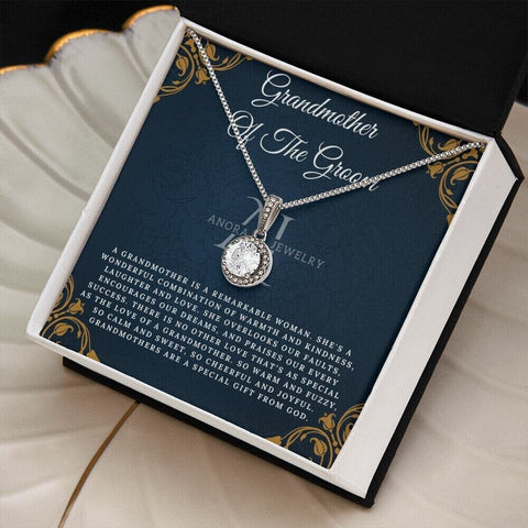 Grandmother Of The Groom - Eternal Hope Halo Pendant Necklace