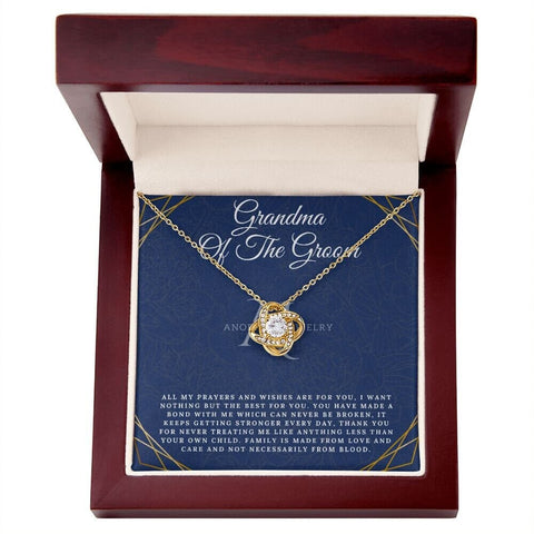 Grandmother Of The Groom - 14K Love Knot Necklace