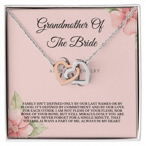 Grandmother Of The Bride - Interlocking Heart Necklace