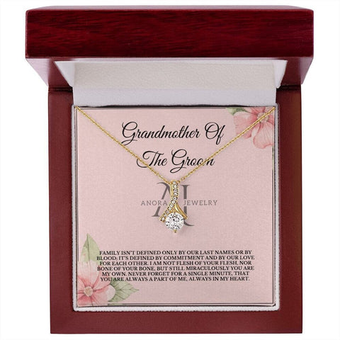 Grandmother Of The Groom - Eternal Elegance Ribbon Pendant Necklace