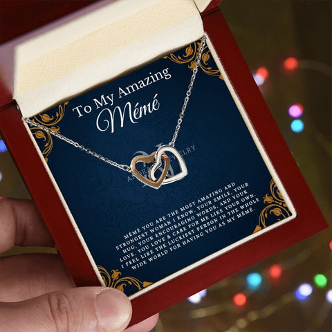 To My Amazing Meme - Interlocking Heart Necklace