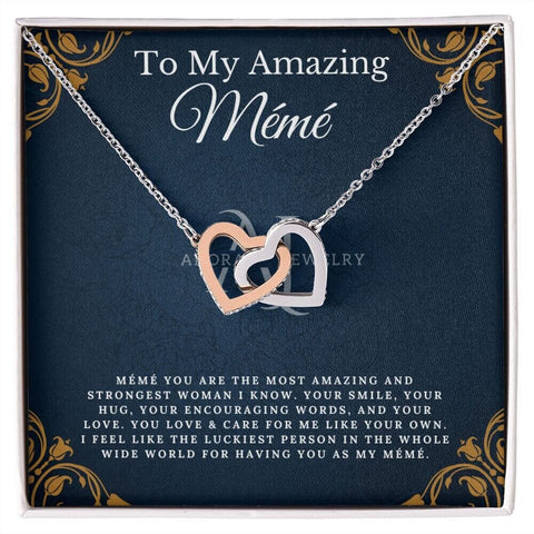 To My Amazing Meme - Interlocking Heart Necklace