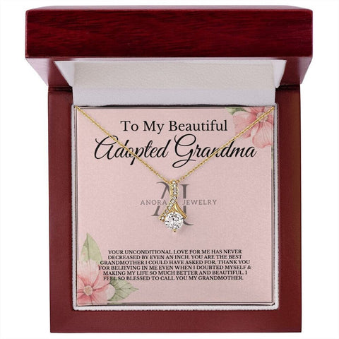 To My Beautiful Adopted Grandmother - Petite Ribbon Necklace