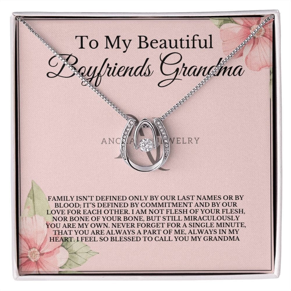 To My Beautiful Boyfriend's Grandma - Lucky Horseshoe Necklace