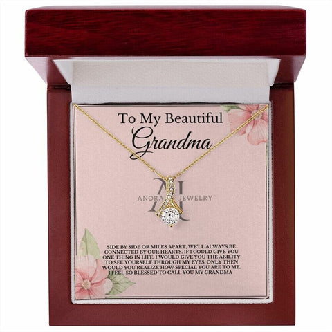 To My Beautiful Grandma - Petite Ribbon Necklace