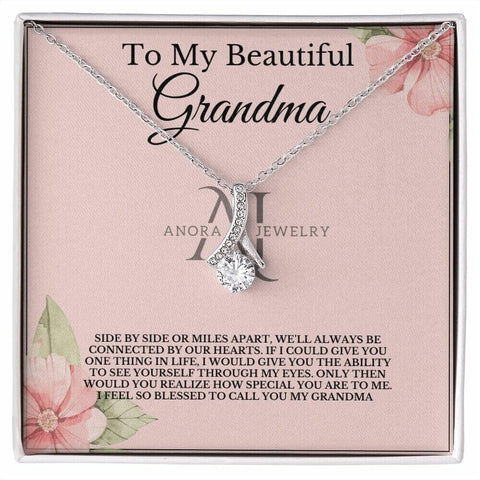 To My Beautiful Grandma - Petite Ribbon Necklace