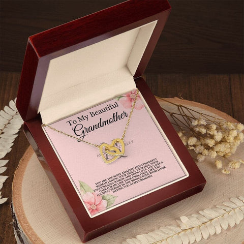 To My Beautiful Grandmother - Interlocking Heart Necklace